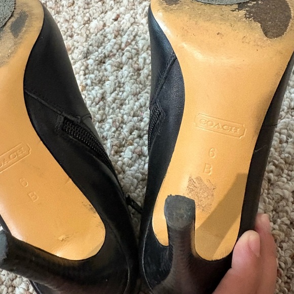 Coach Salene Black Leather Ankle Boot Bootie Size 6B - Picture 6 of 9